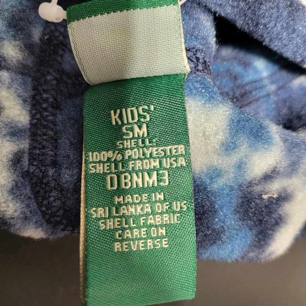 Kids L.L.Bean Polartec Classic‎ 200 Fleece Beanie Hat Blue Tie Dye